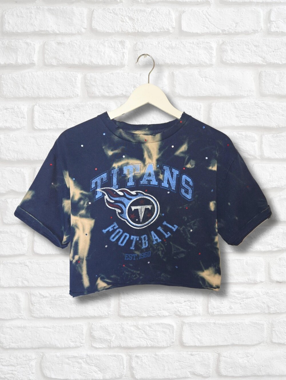 Tennessee Titans Crop Top W/Rhinestones